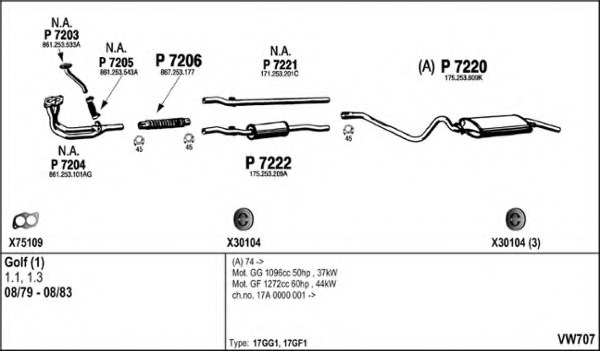 FENNO VW707 Exhaust System